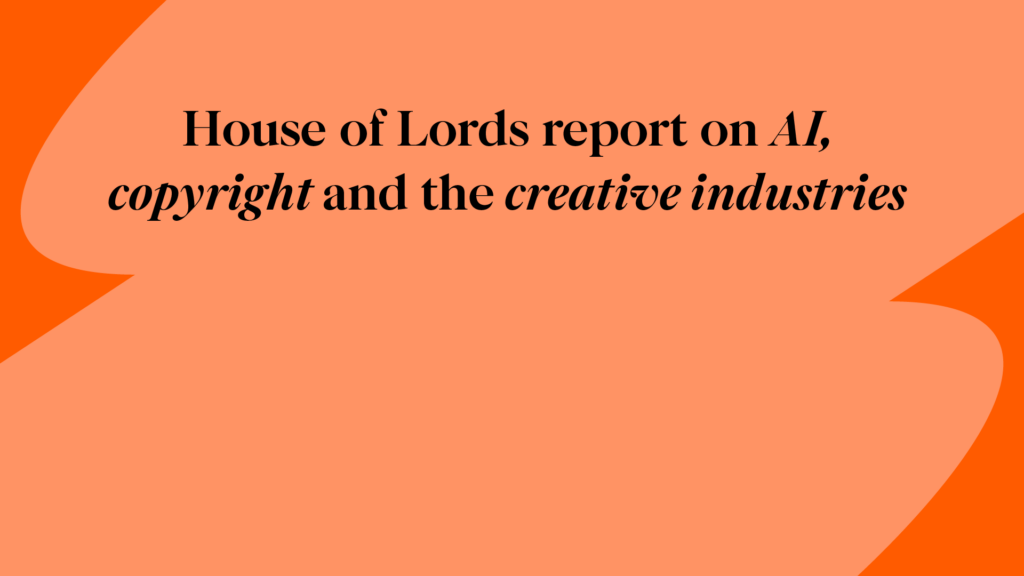 Article cover image: ALCS response to Lords Committee report on AI